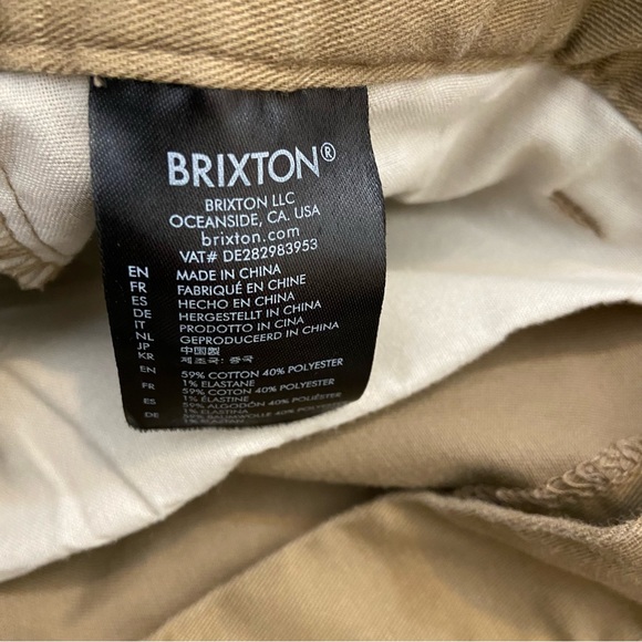 Brixton Men’s Toil II Chino Shirts Tan Size 30 - Picture 9 of 9